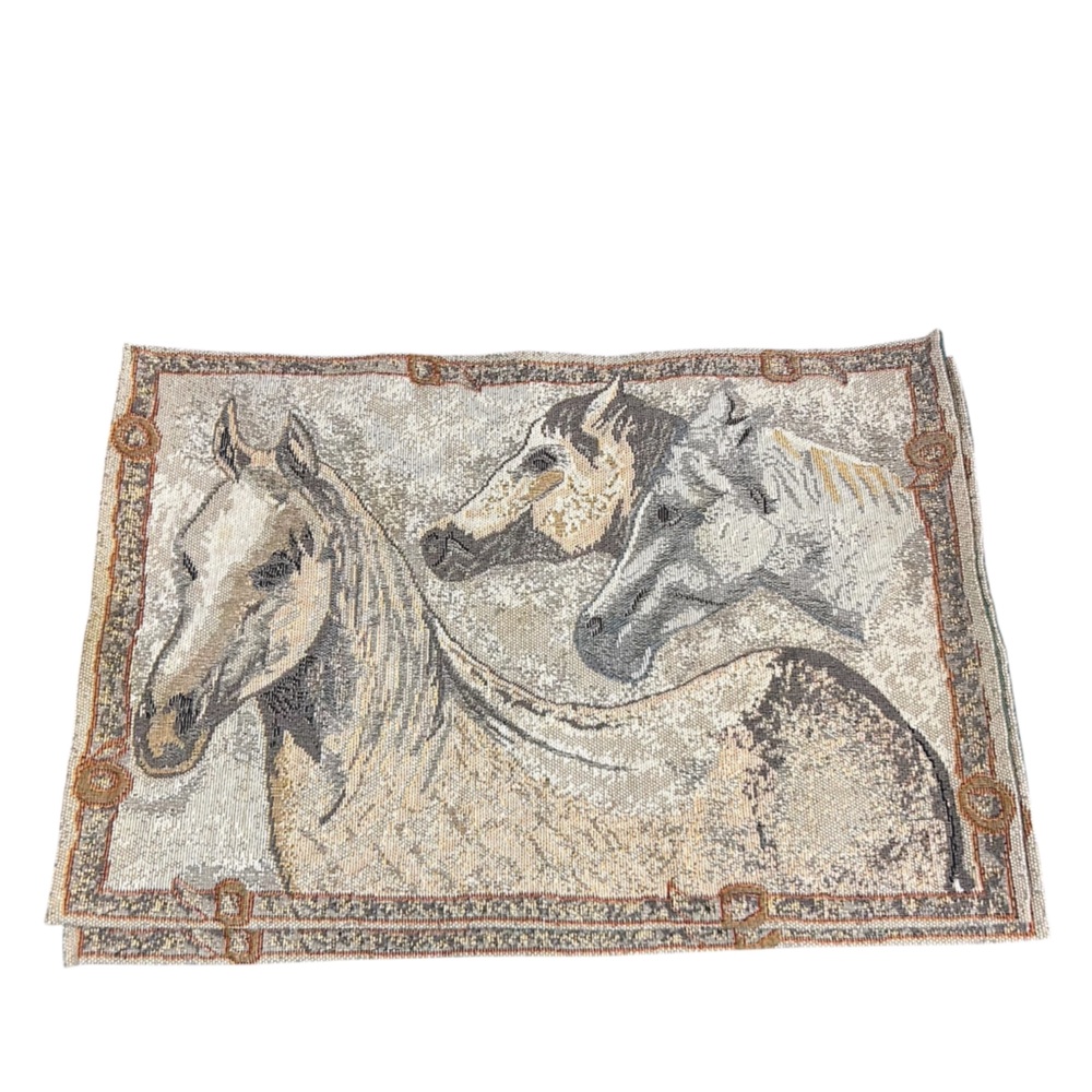 Set of 2 Horse Tapestry Placemats Animal Lover Equestrian
